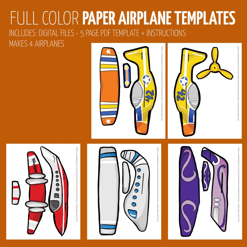 Easy Paper Airplane Templates To Print Color Craft And Fly 