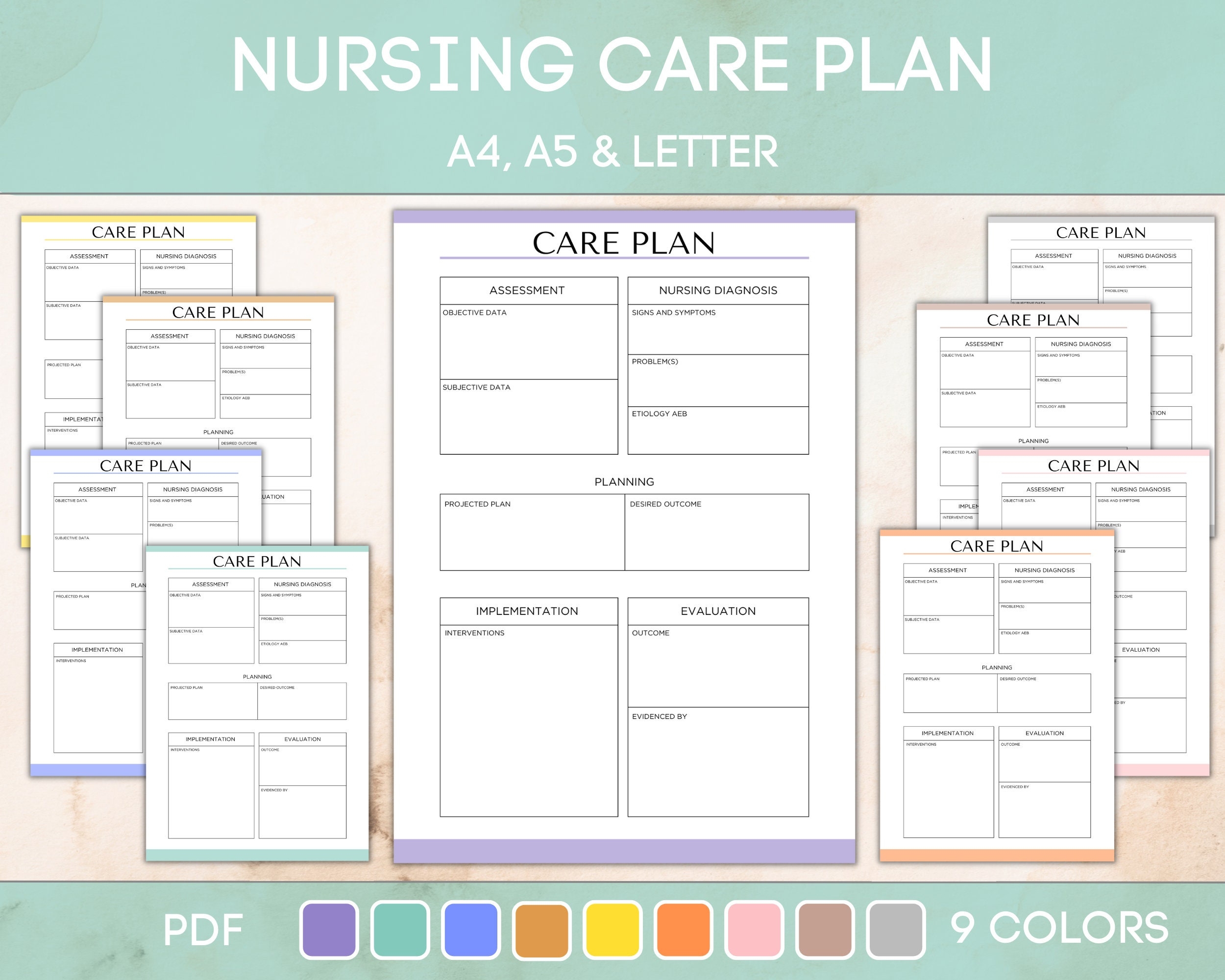 Editable And Printable Nursing Care Plan Nursing Student Care Plan Template Nurse Care Plan Nursing Diagnosis PDF Instant Download Etsy