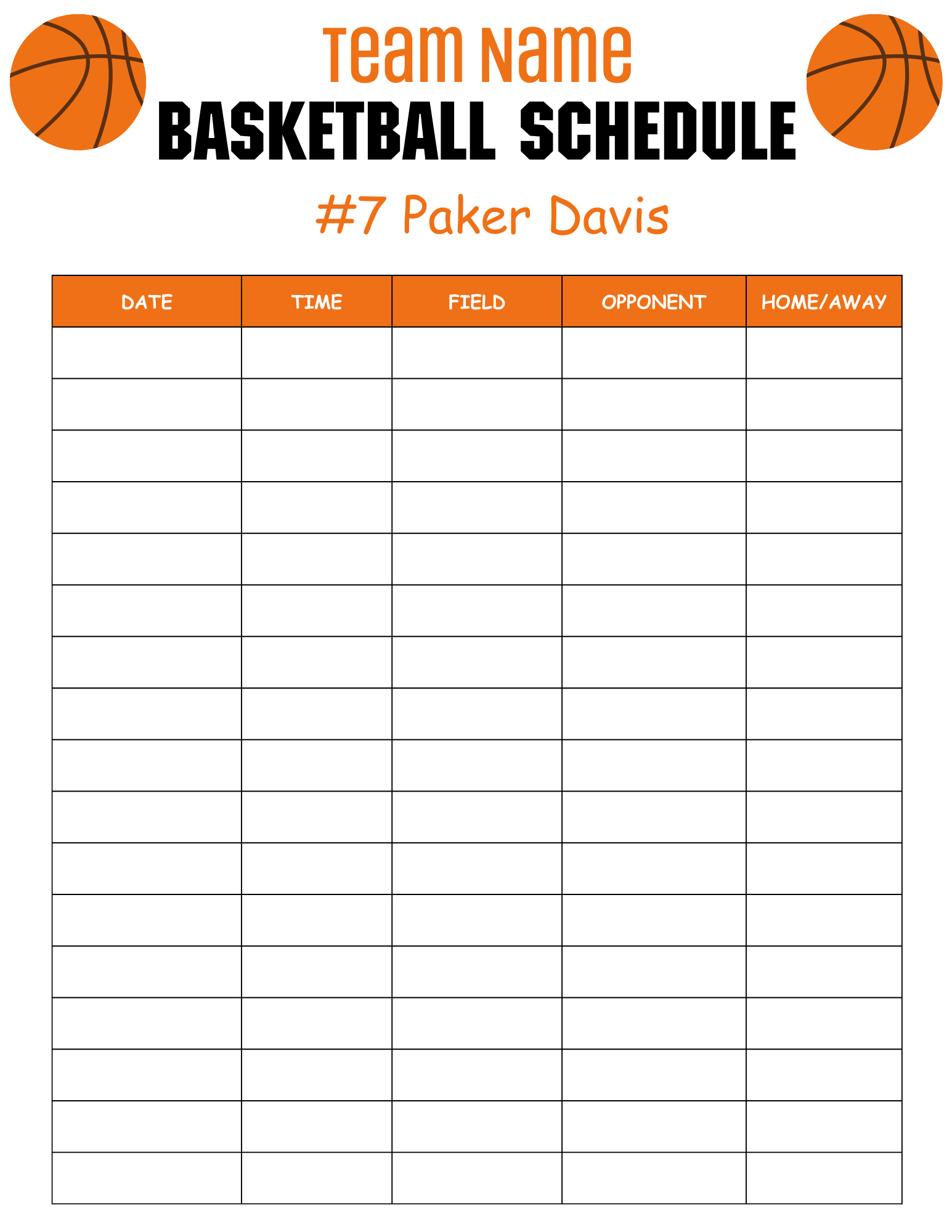 Blank Printable Basketball Practice Plan Template