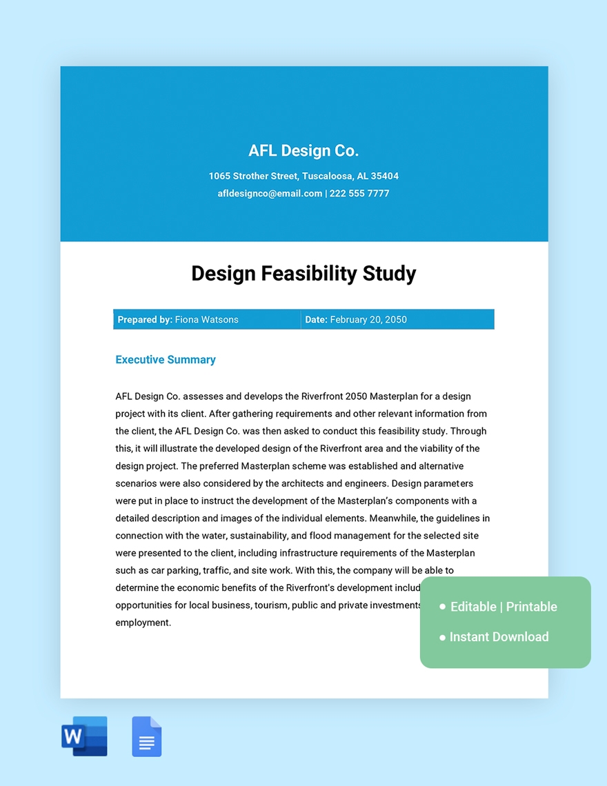 Editable Feasibility Study Templates In Word To Download