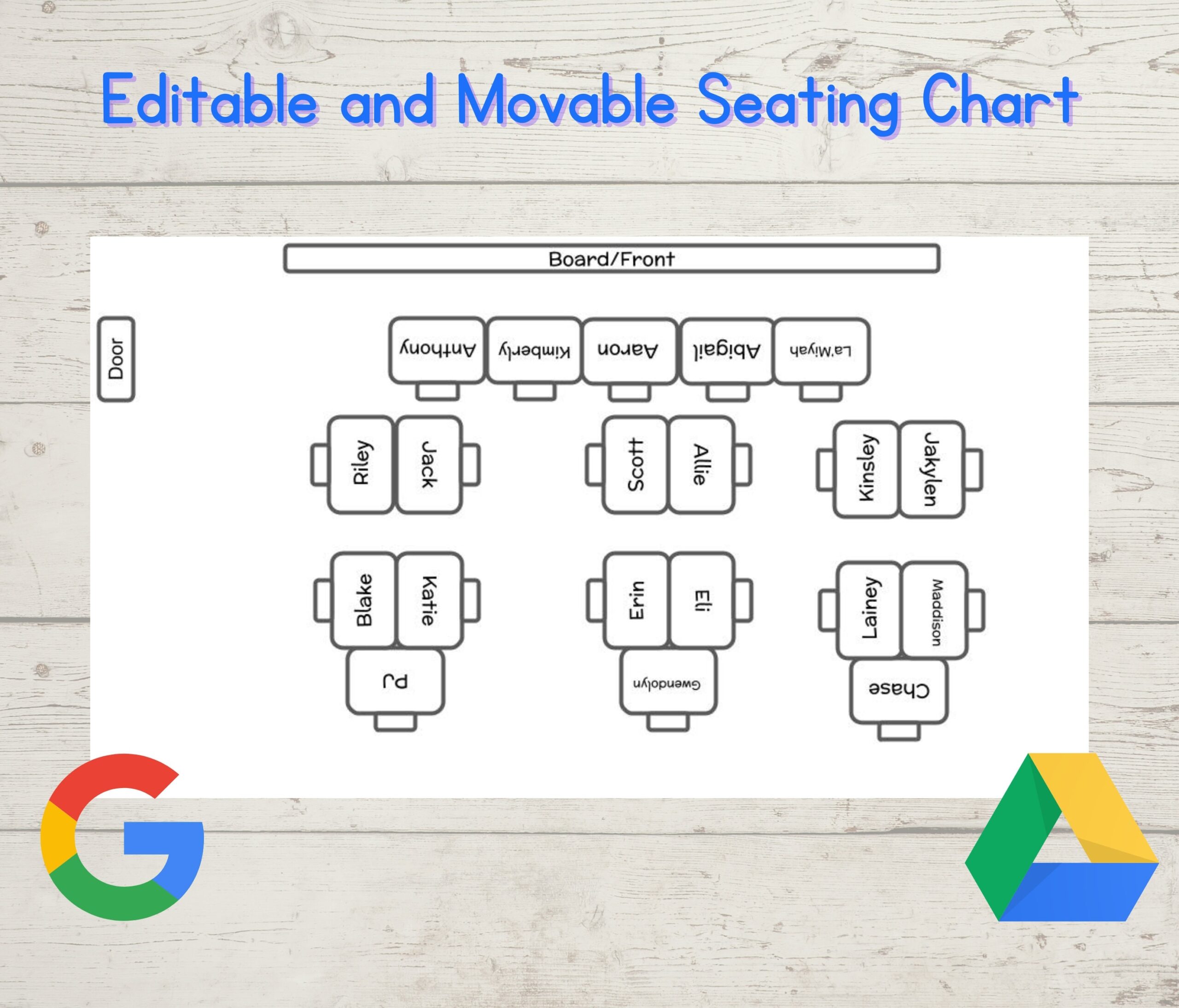 Editable Seating Chart Google Slides Seating Chart Movable Seating Chart Interactive Seating Chart Back To School Etsy