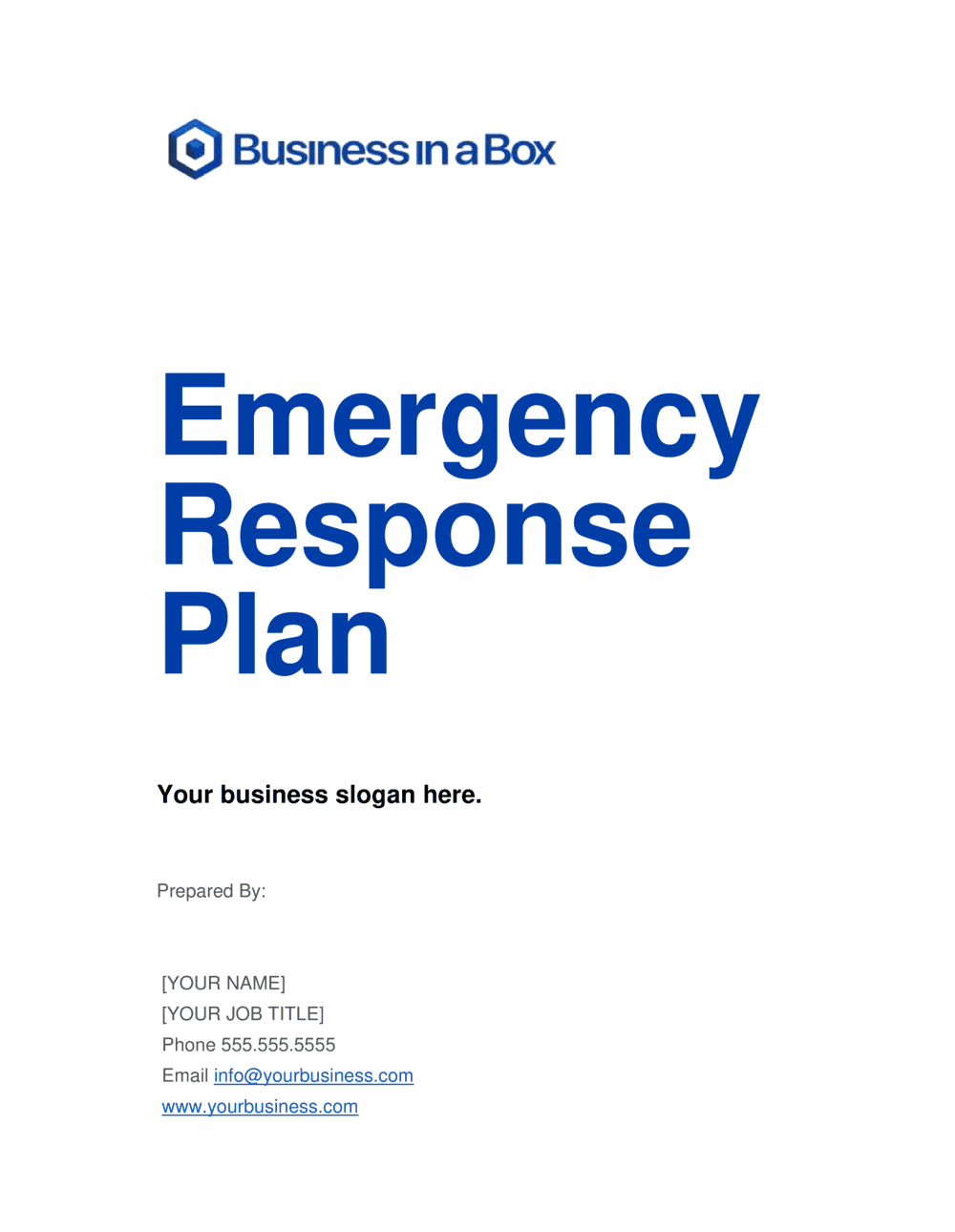 Emergency Response Plan Template