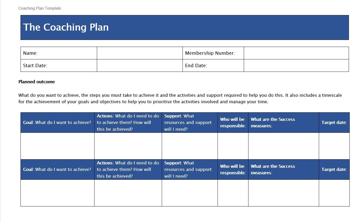Employee Coaching Template Coaching Plan Worksheet Mentor Manager Coach Document Human Resource Employee Performance HR Template Etsy