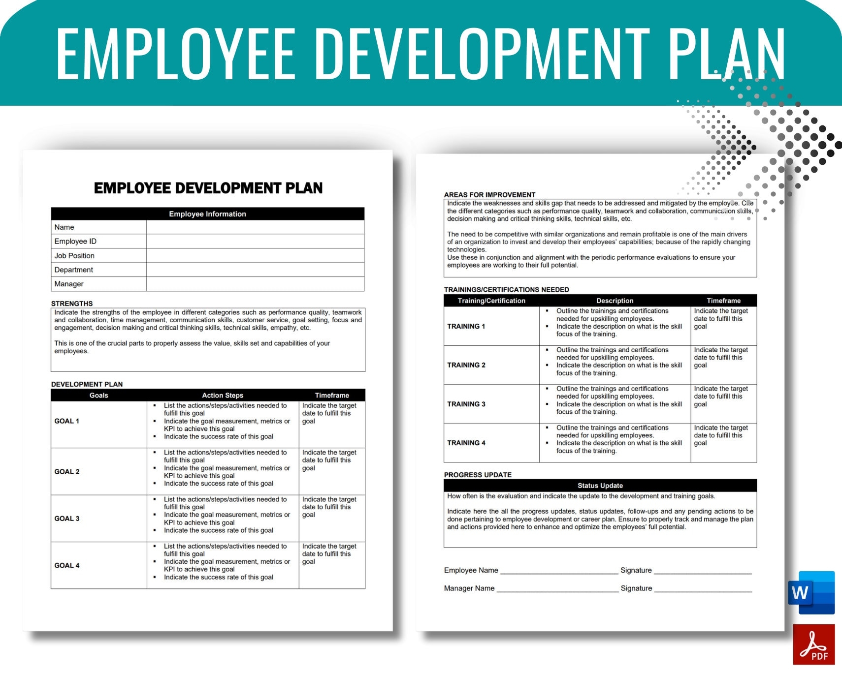 Employee Development Plan Career Development Plan Personal Development Plan Professional Development Plan HR Bundle HR Templates Etsy UK