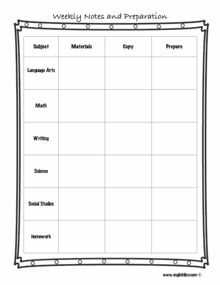Englishlinx Lesson Plan Template Worksheets
