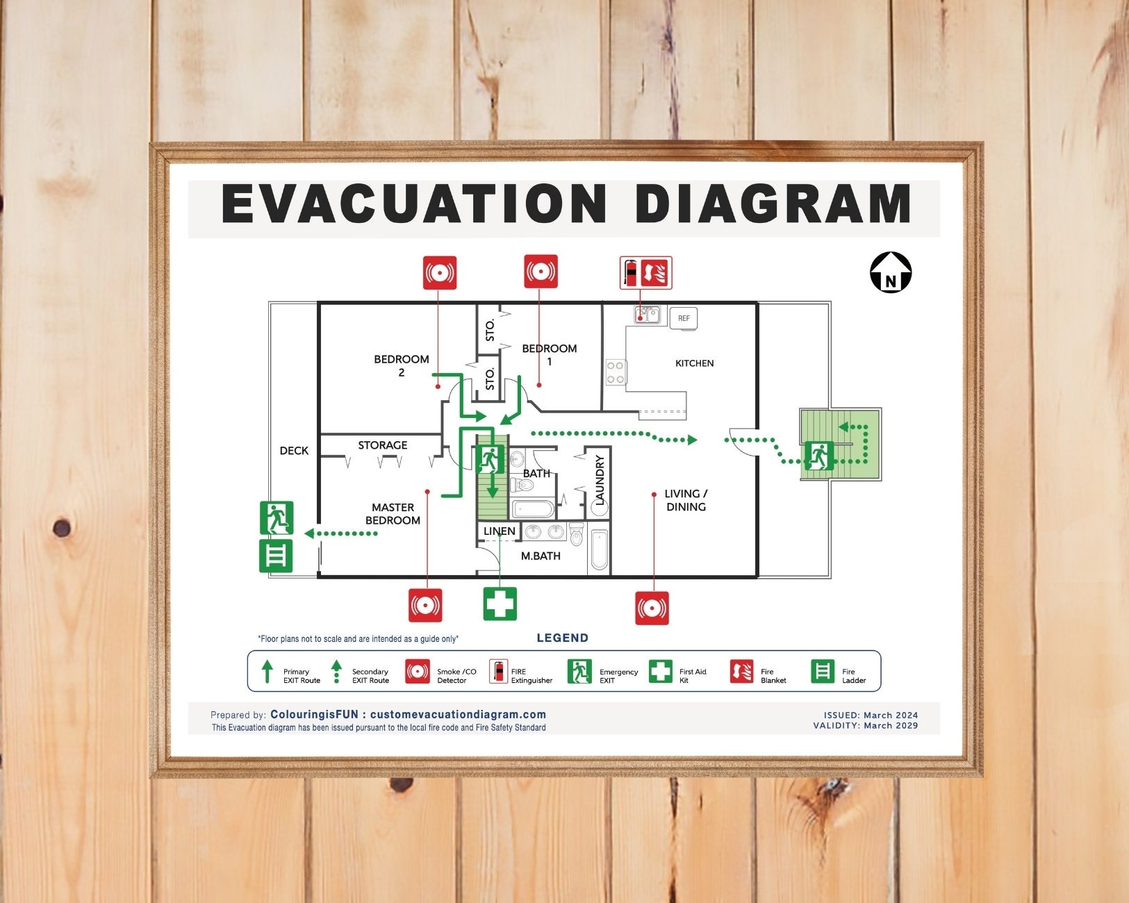 Evacuation Diagram Emergency Fire Escape Route Plan Air Bnb Home 