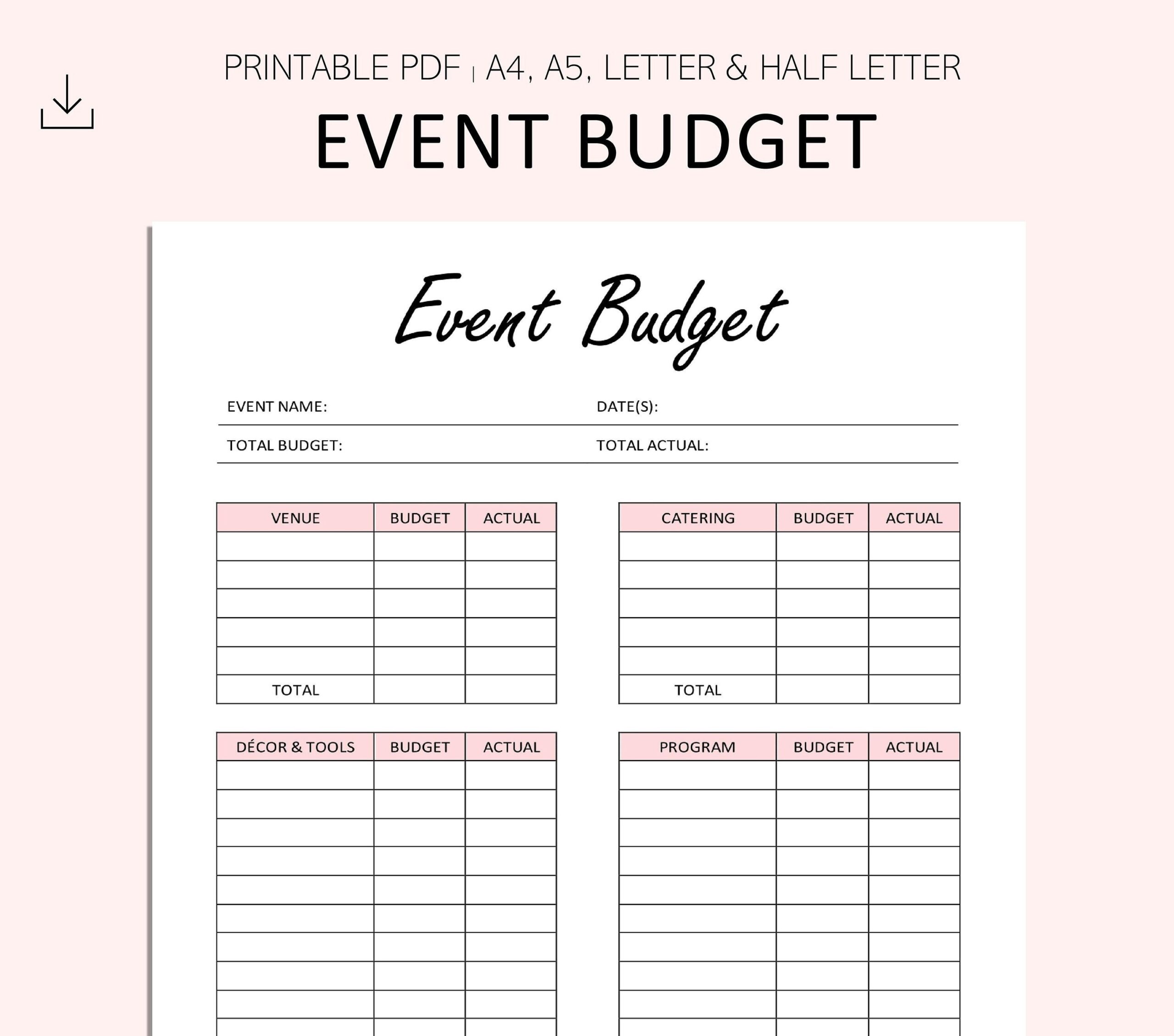 Party Planning Budget Template