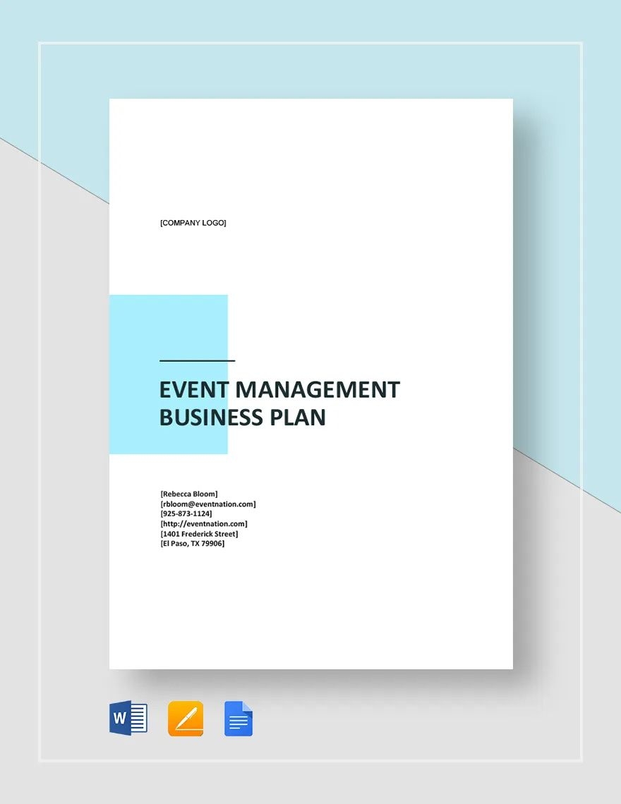 Event Management Business Plan Template In Word Pages Google Docs Download Template