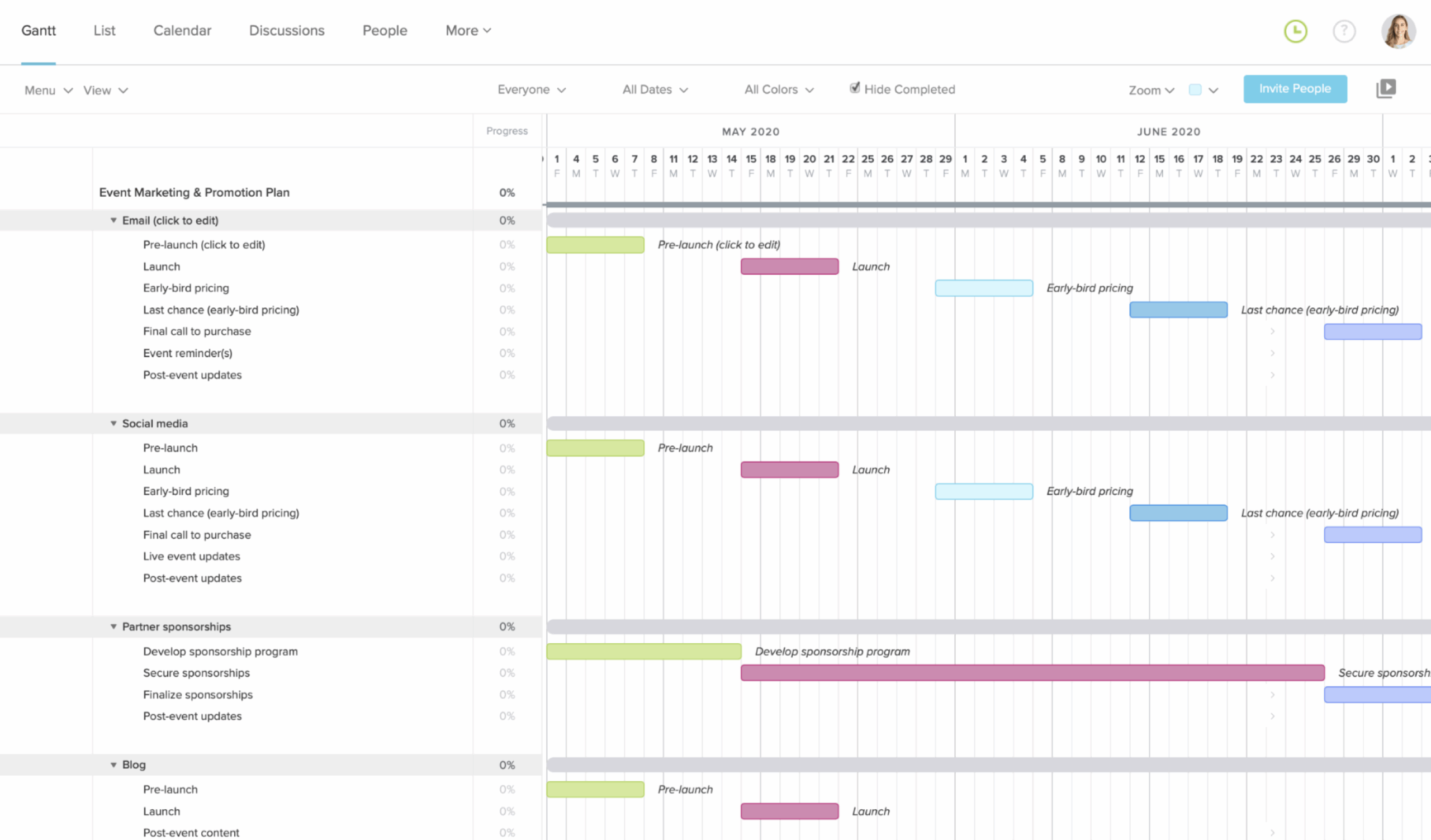 Event Marketing Plan U0026 Timeline Template TeamGantt