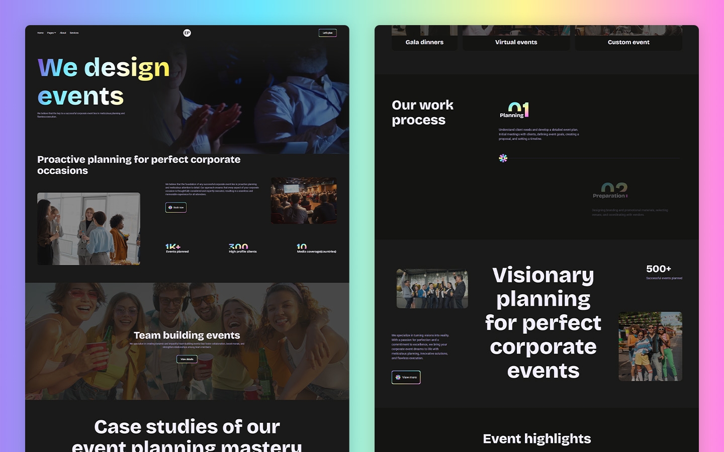 Event Planning Website Template