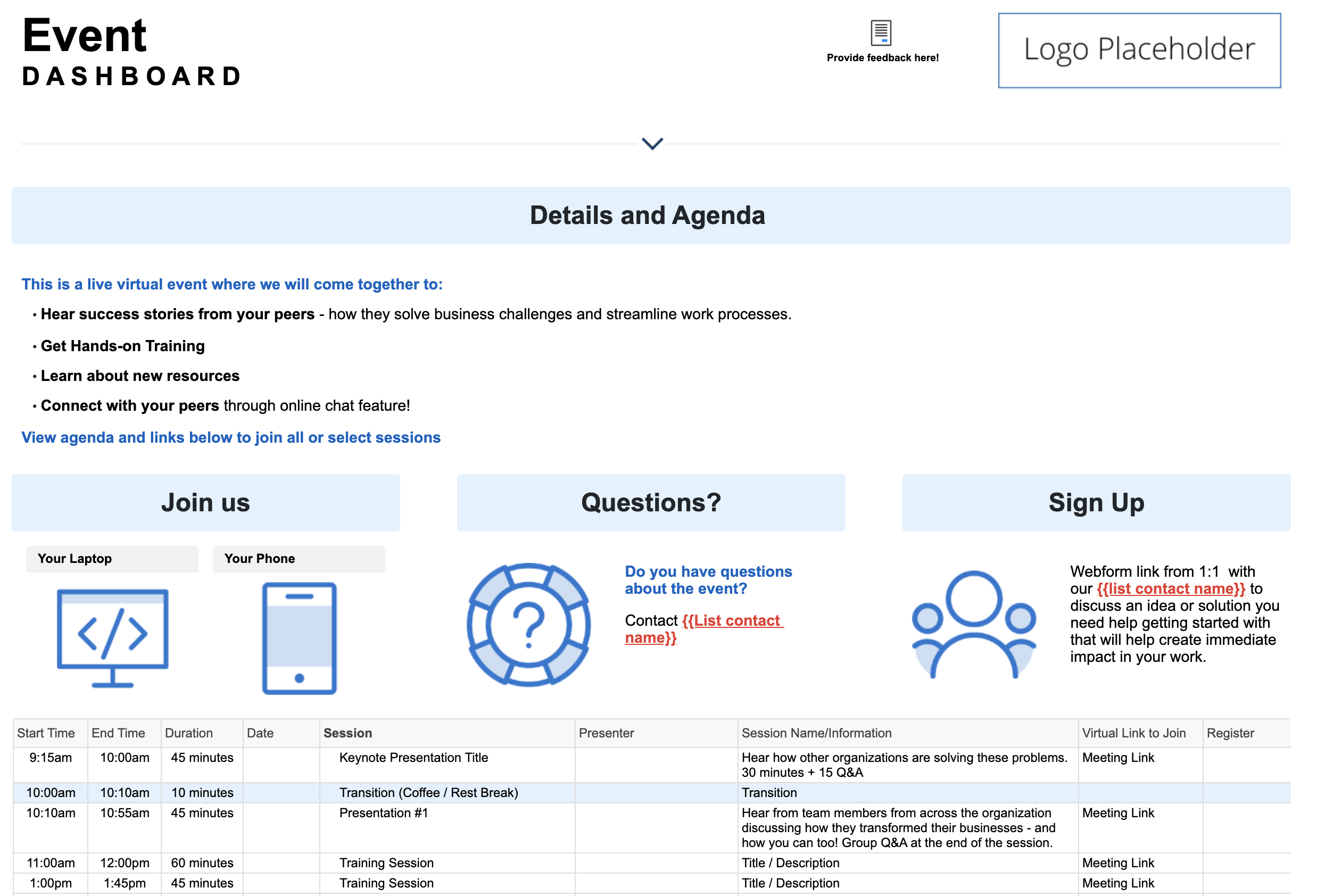 Event Planning In Person U0026 Virtual Template Set Smartsheet