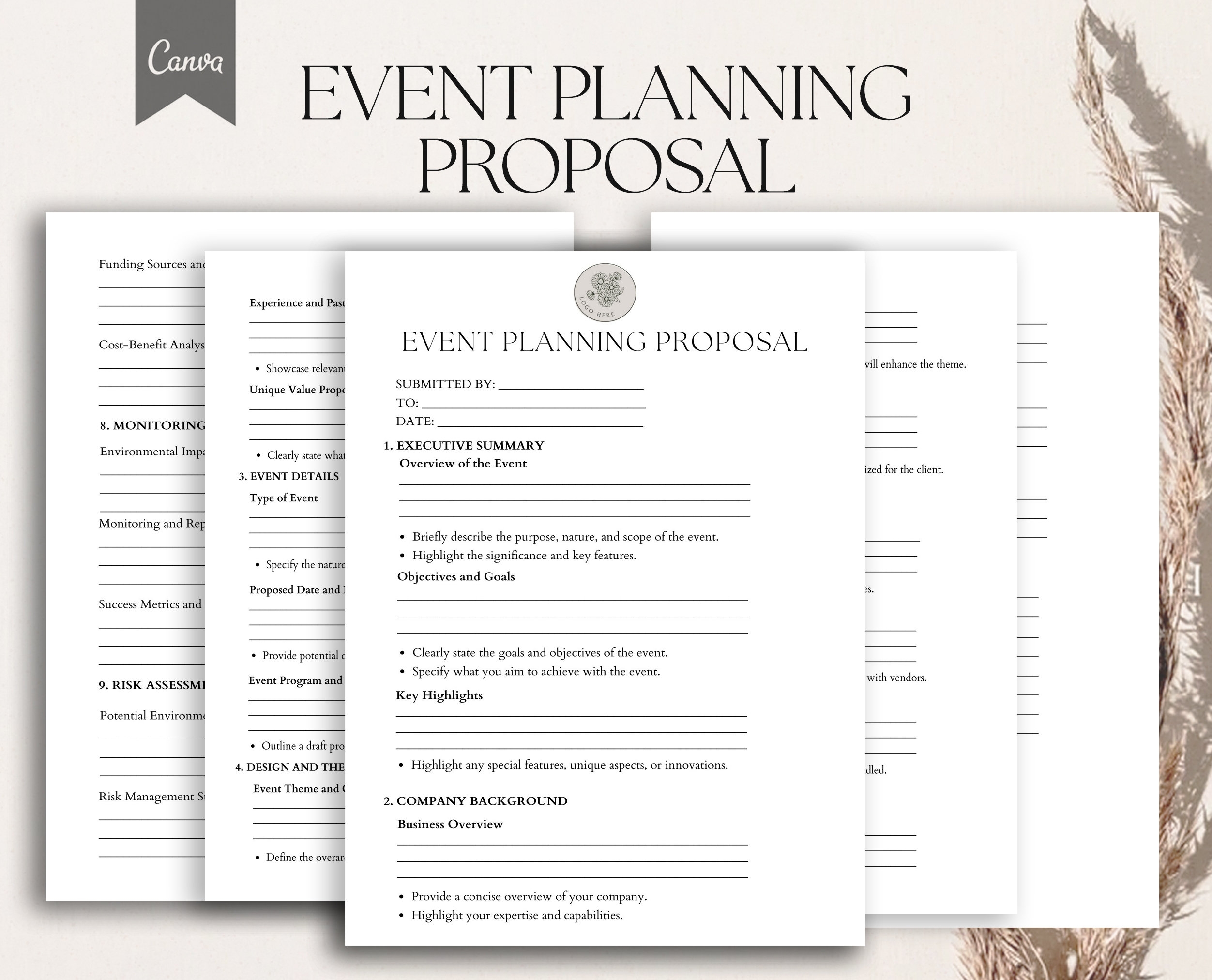 Event Planning Proposal Template Event Planning Services Form Event Proposal Pdf Canva Etsy Australia