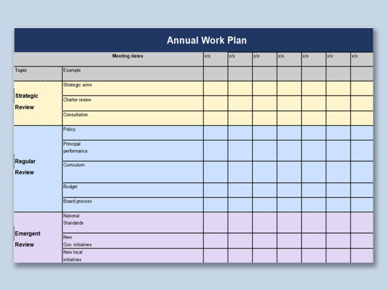 EXCEL Of Annual Work Plan xlsx WPS Free Templates