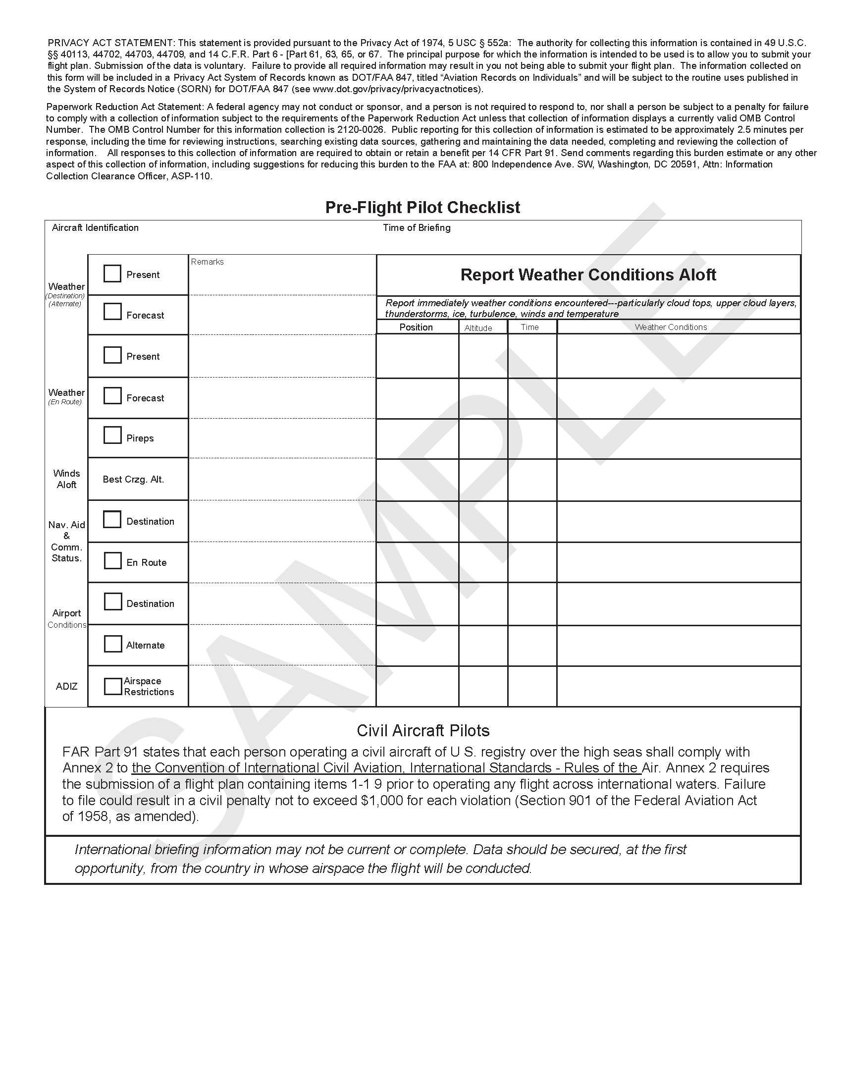 Flight Plan Template