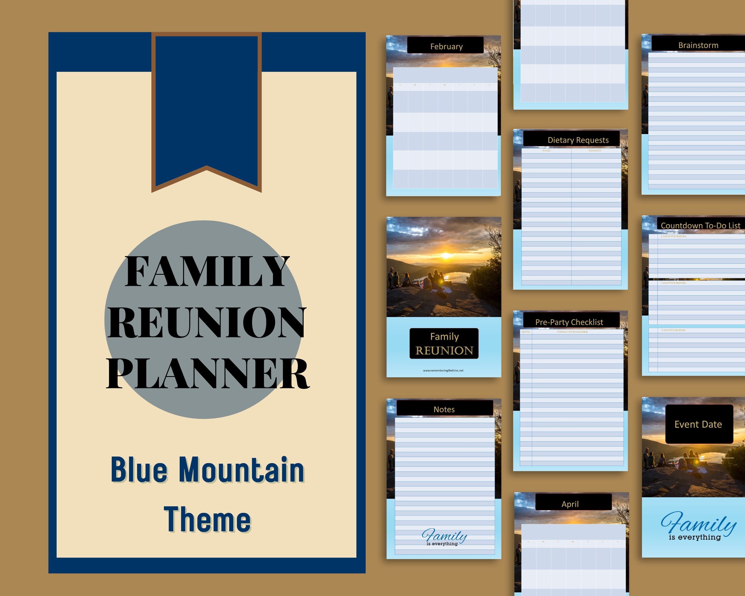 Family Reunion Planner Blue Mountain Theme Etsy