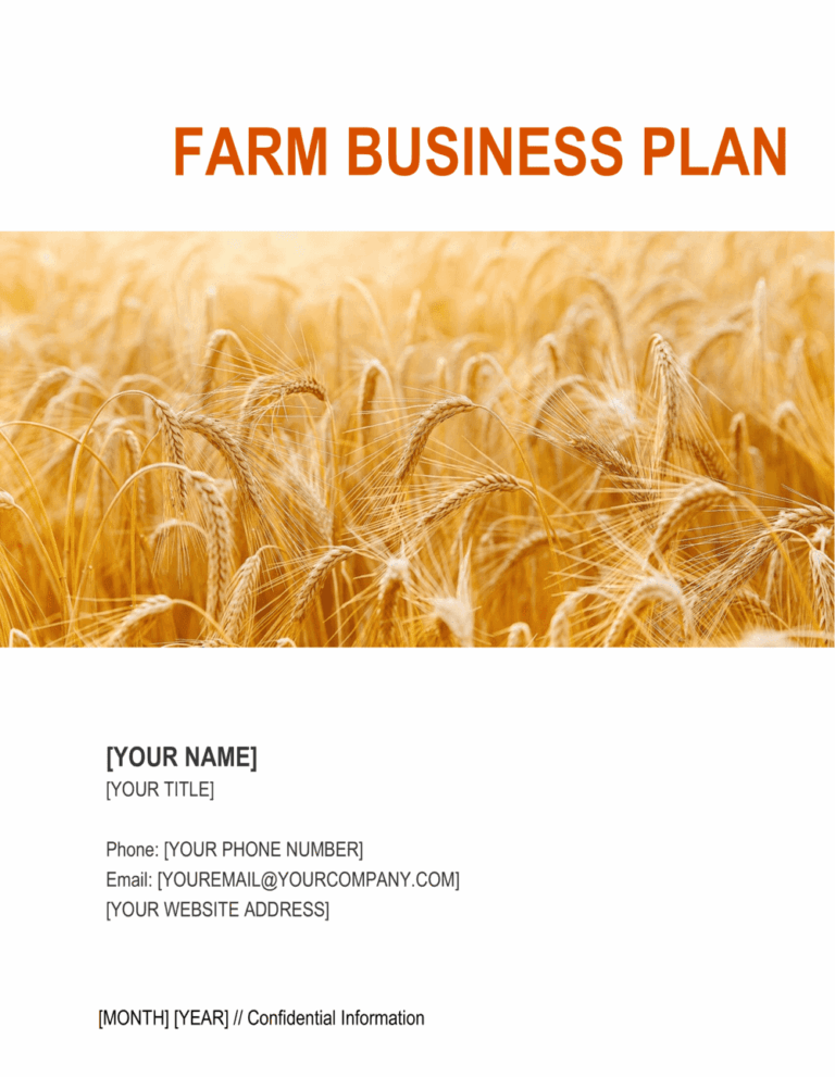 Farm Business Plan Template
