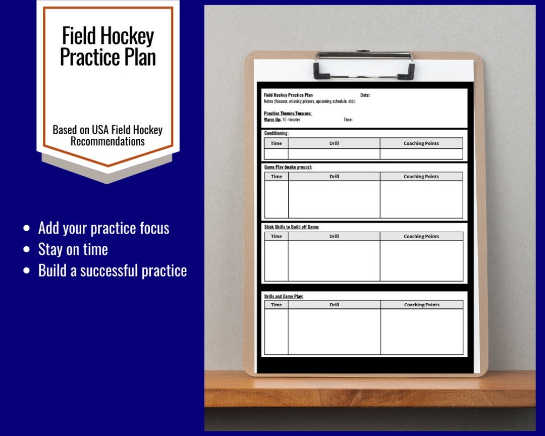 Field Hockey Practice Plan Template Etsy