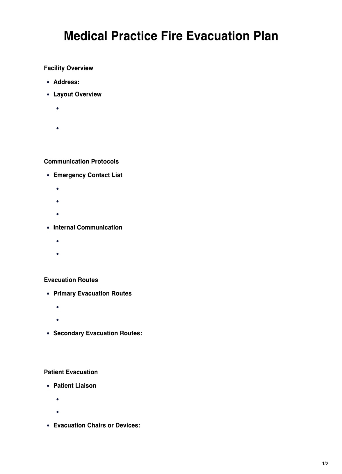 Free Emergency Evacuation Plan Template