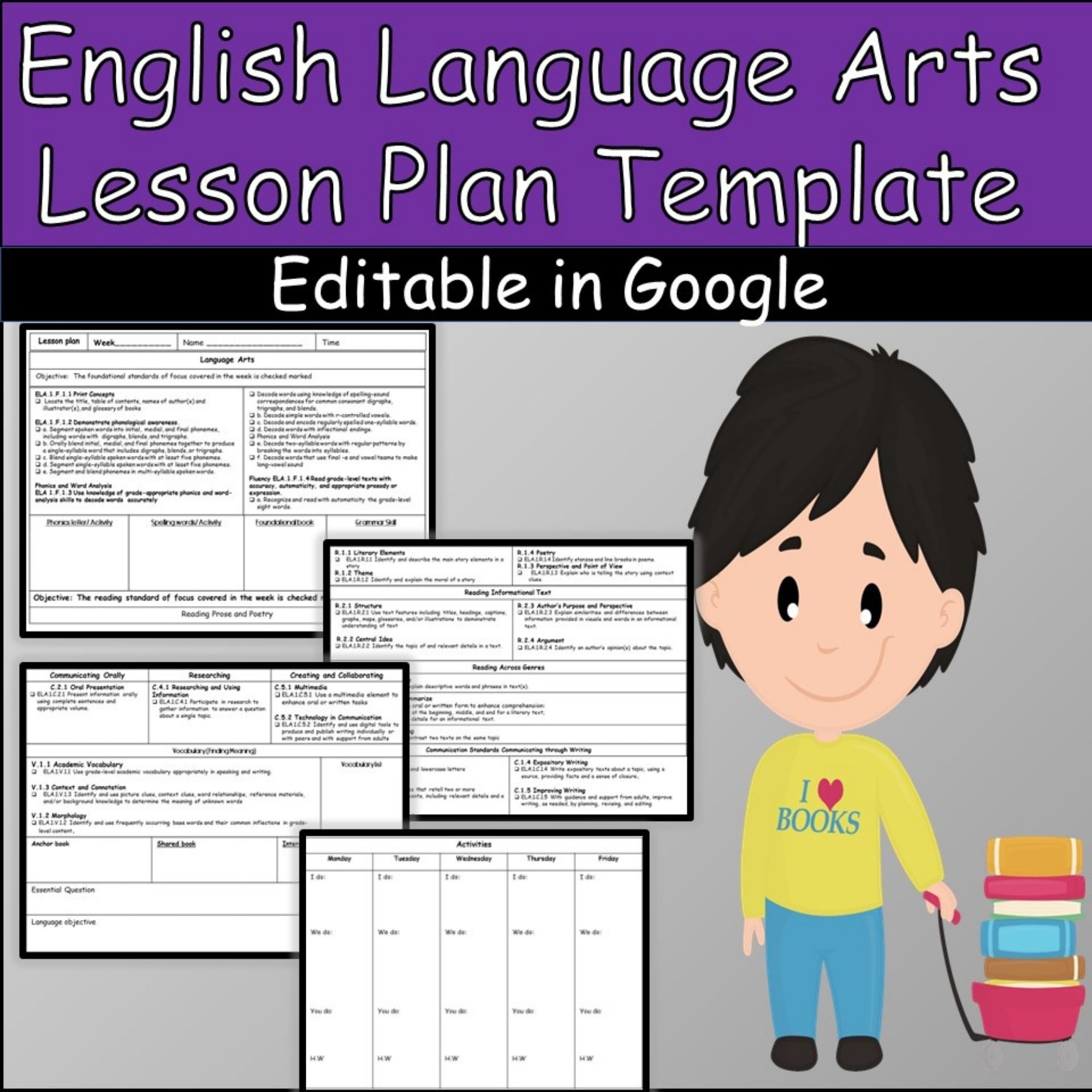 First Grade English Language Arts Lesson Plan Template Classful