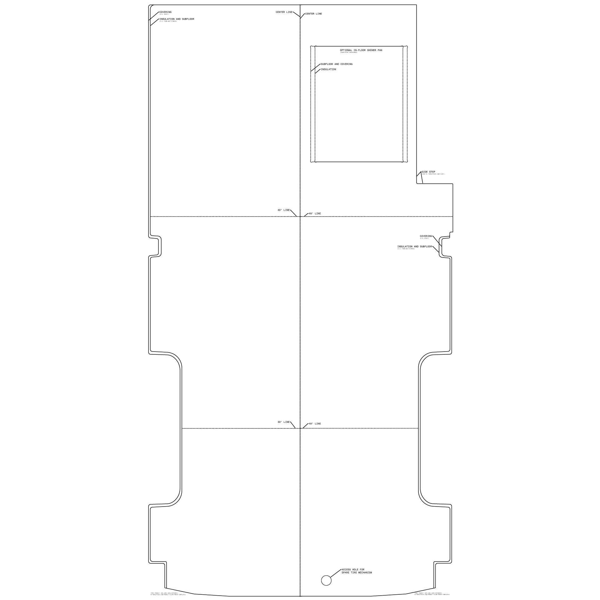 Floor Paper Templates For Ford Transit Van