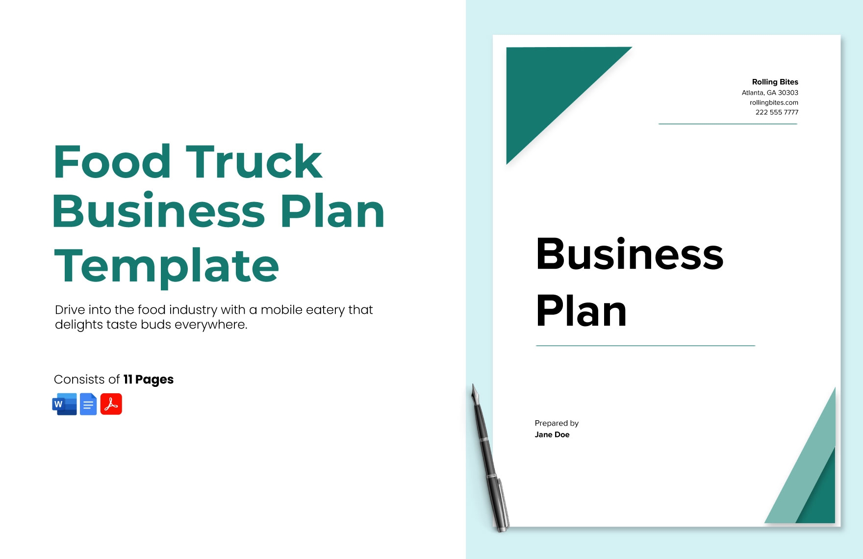 Business Plan Template Food Truck