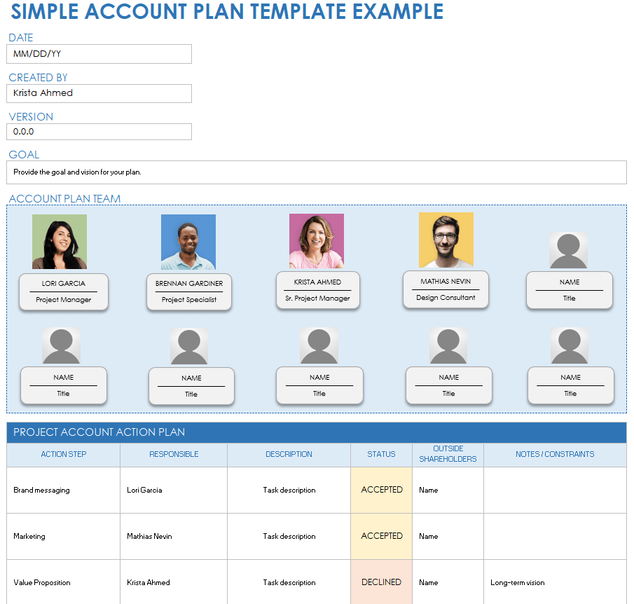 Free Account Planning U0026 Management Templates Smartsheet