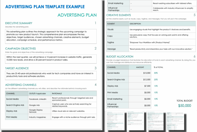 Free Advertising Plan Templates