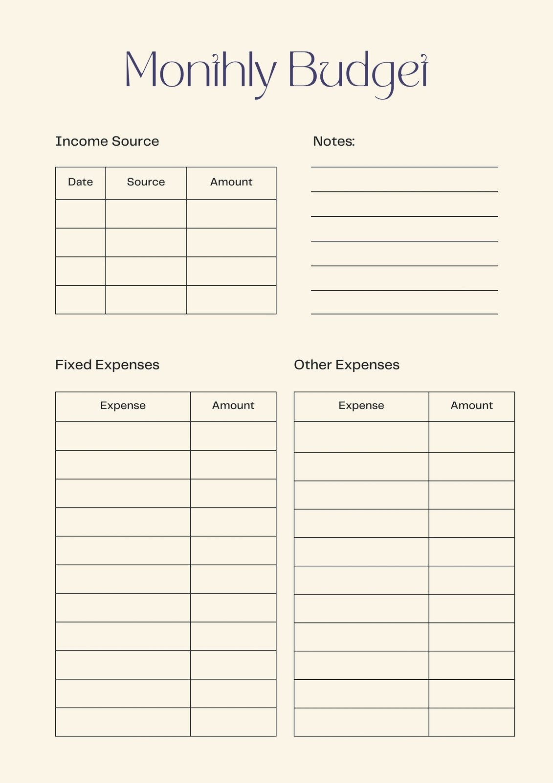 Budget Book Planner Template Free