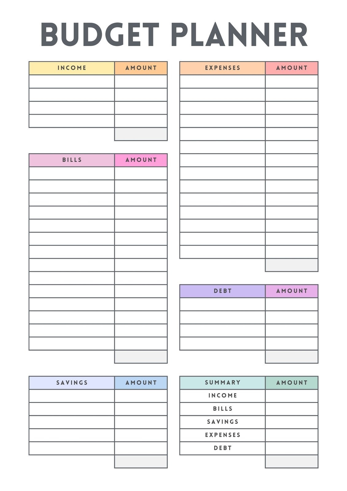 Simple Budget Plan Template