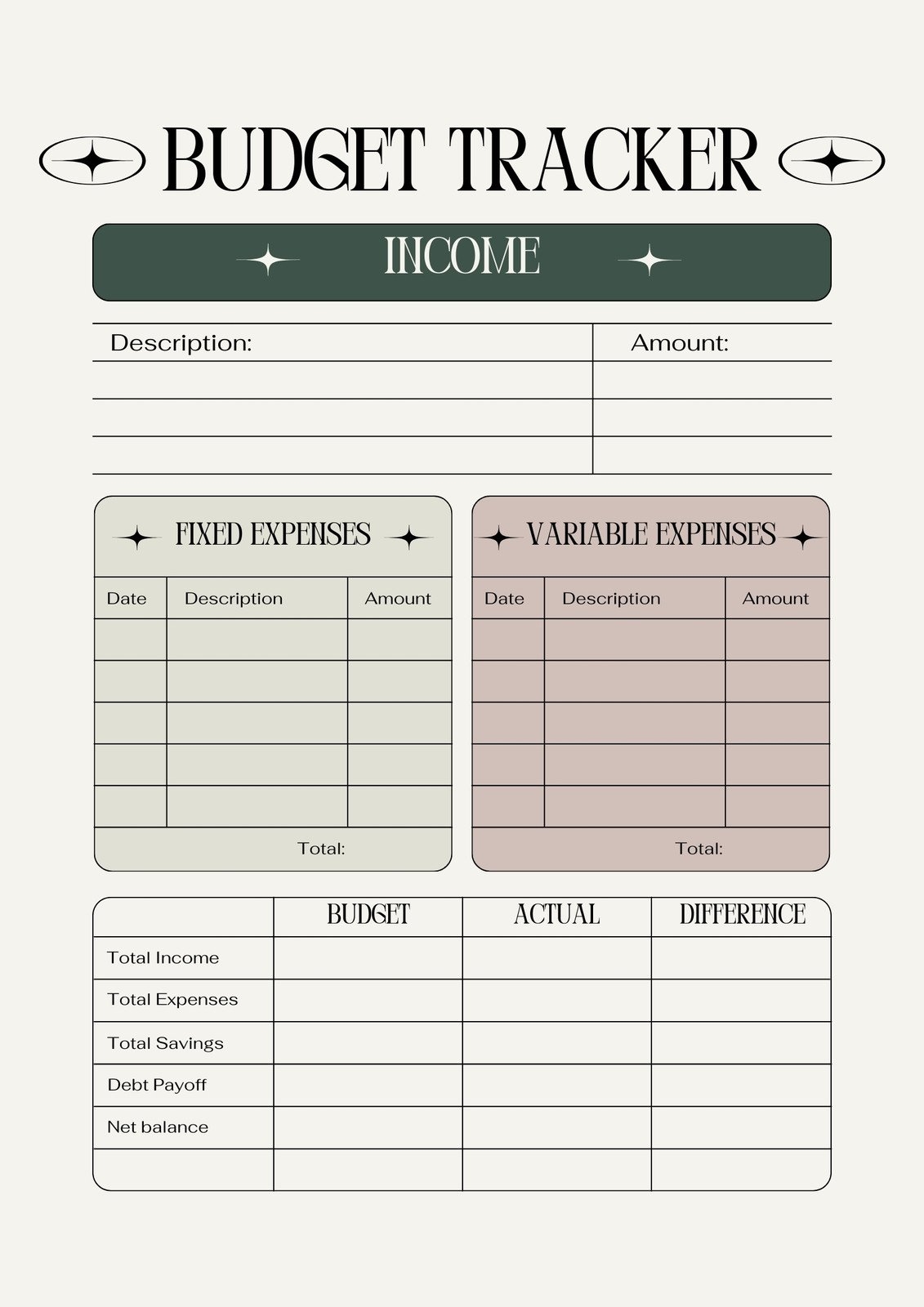 Home Budget Planner Template Free