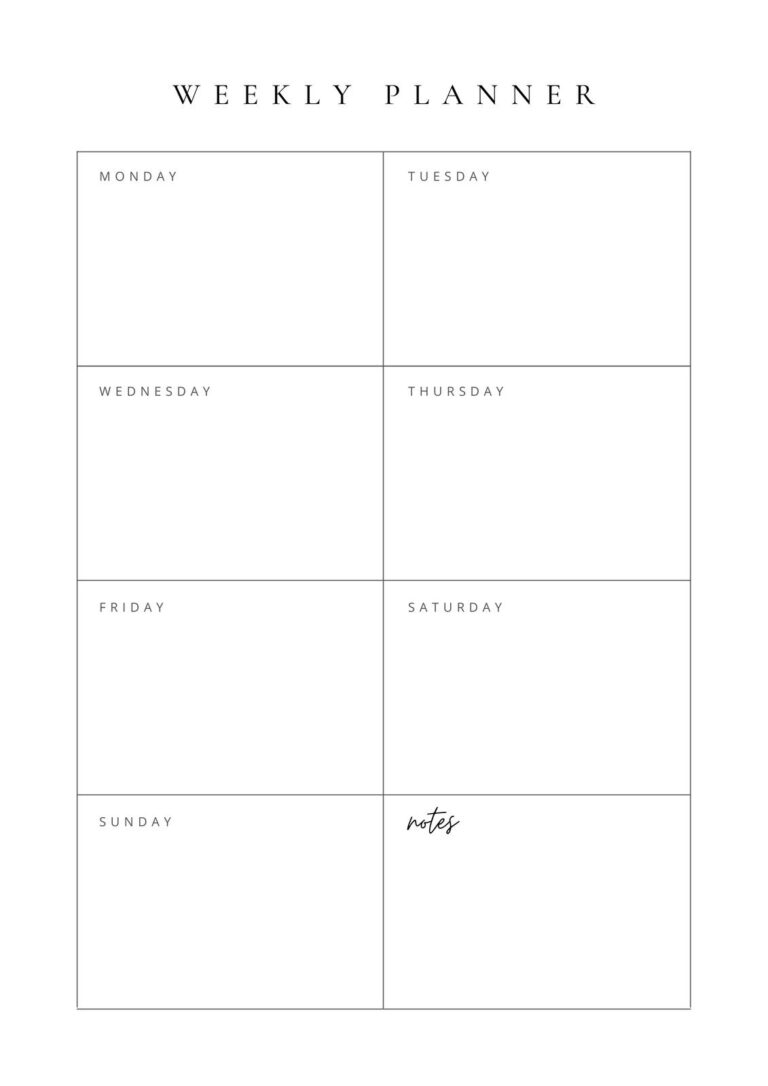 Free And Customizable Weekly Planner Templates Canva