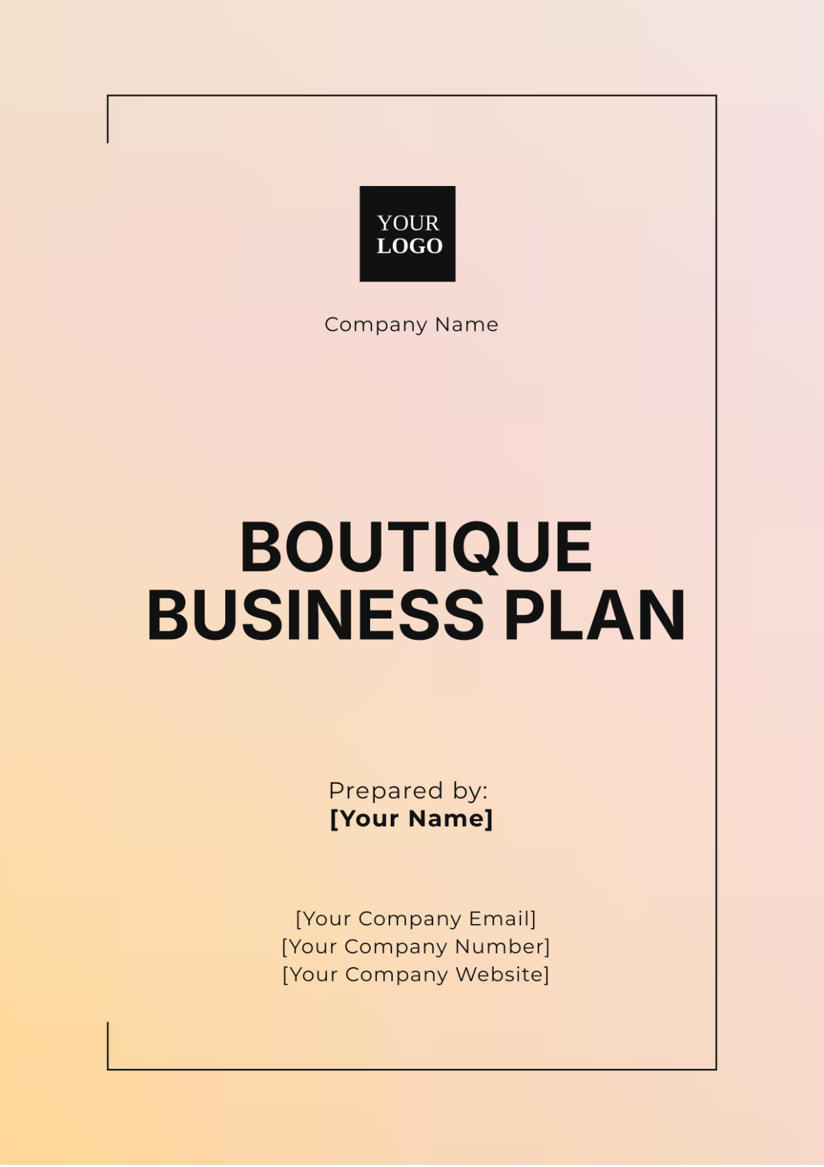Online Boutique Business Plan Template