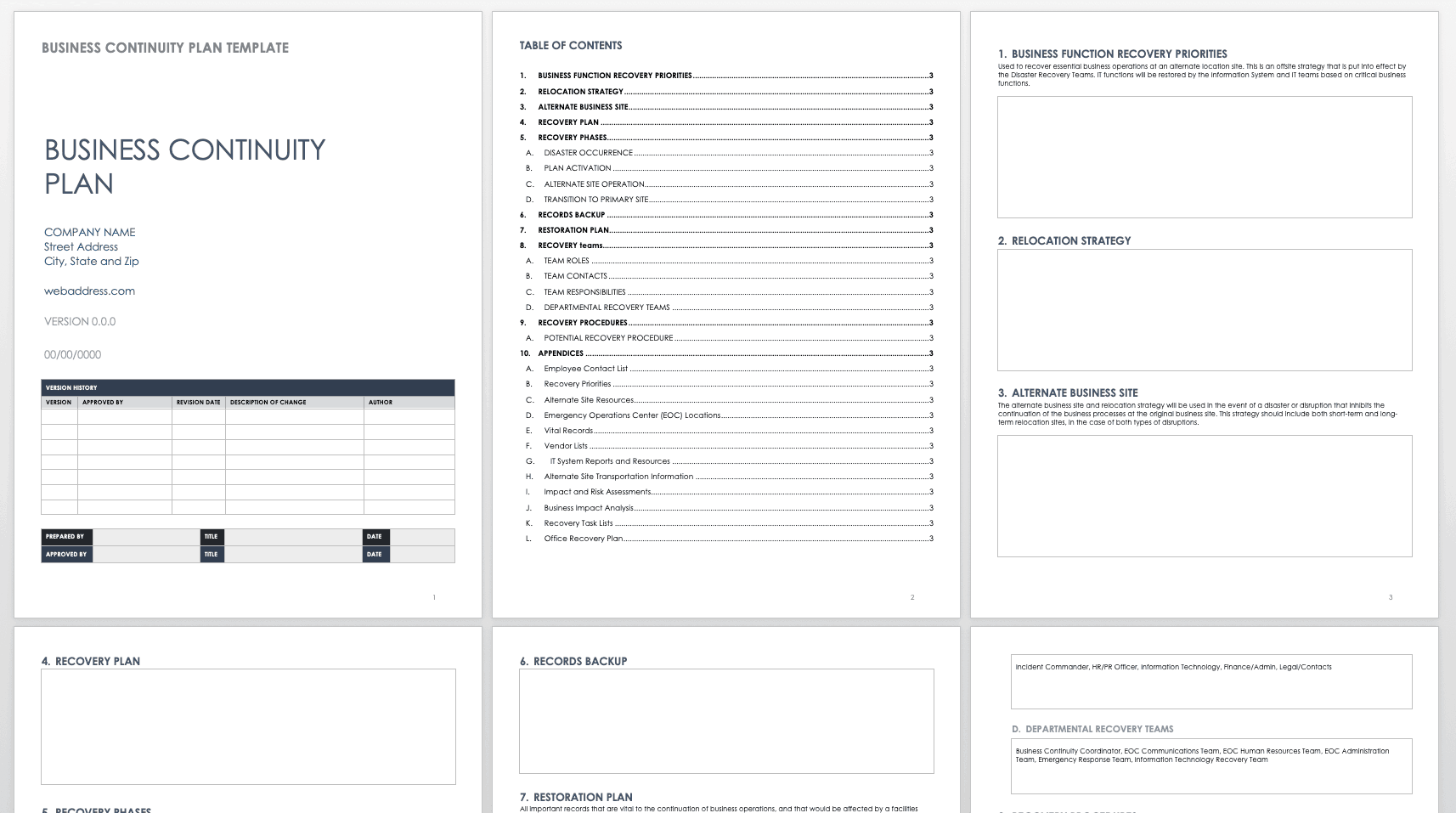 Free Business Continuity Plan Templates Smartsheet