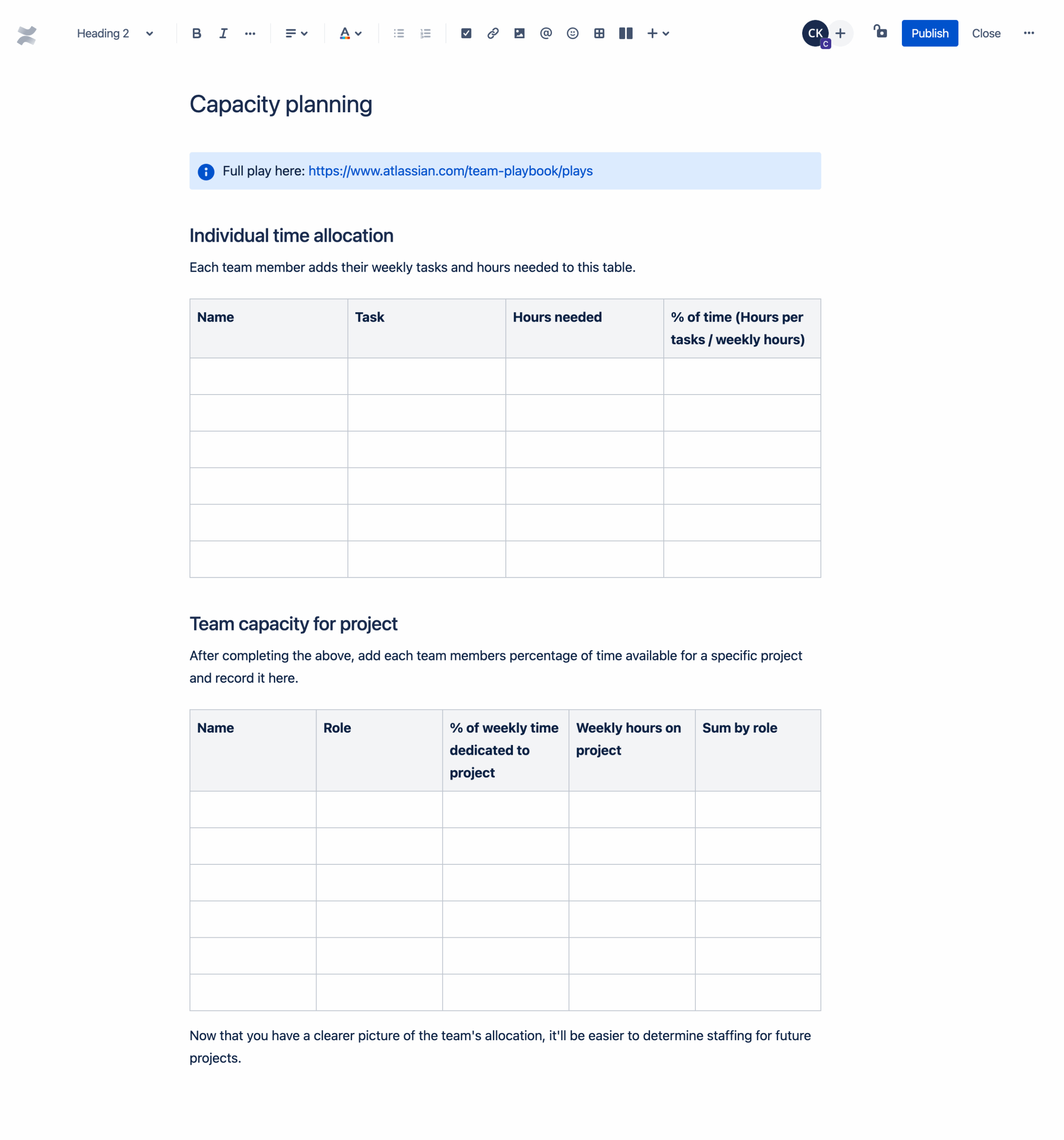 Free Capacity Planning Template