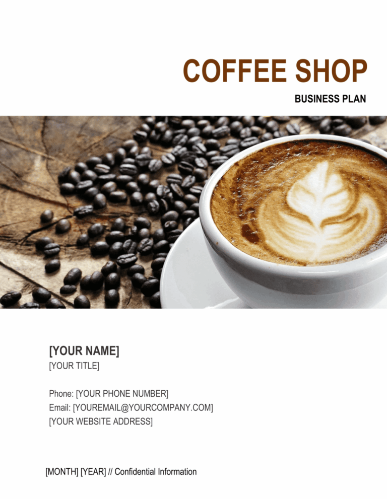 Free Coffee Shop Business Plan Template For 2025