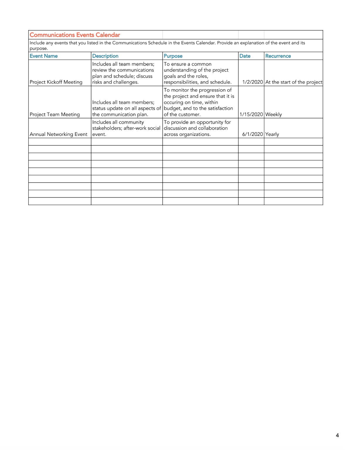 Free Communication Plan Template Template For Excel PDF Google 