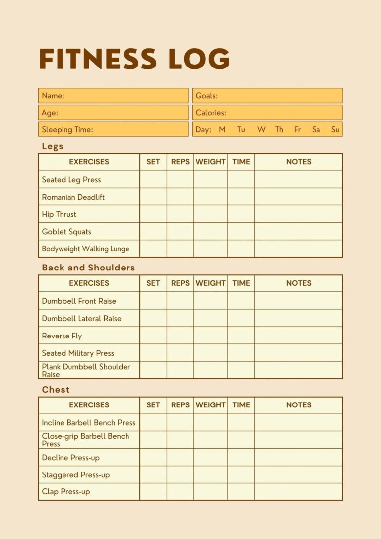 Free Custom Printable Workout Planner Templates Online Canva