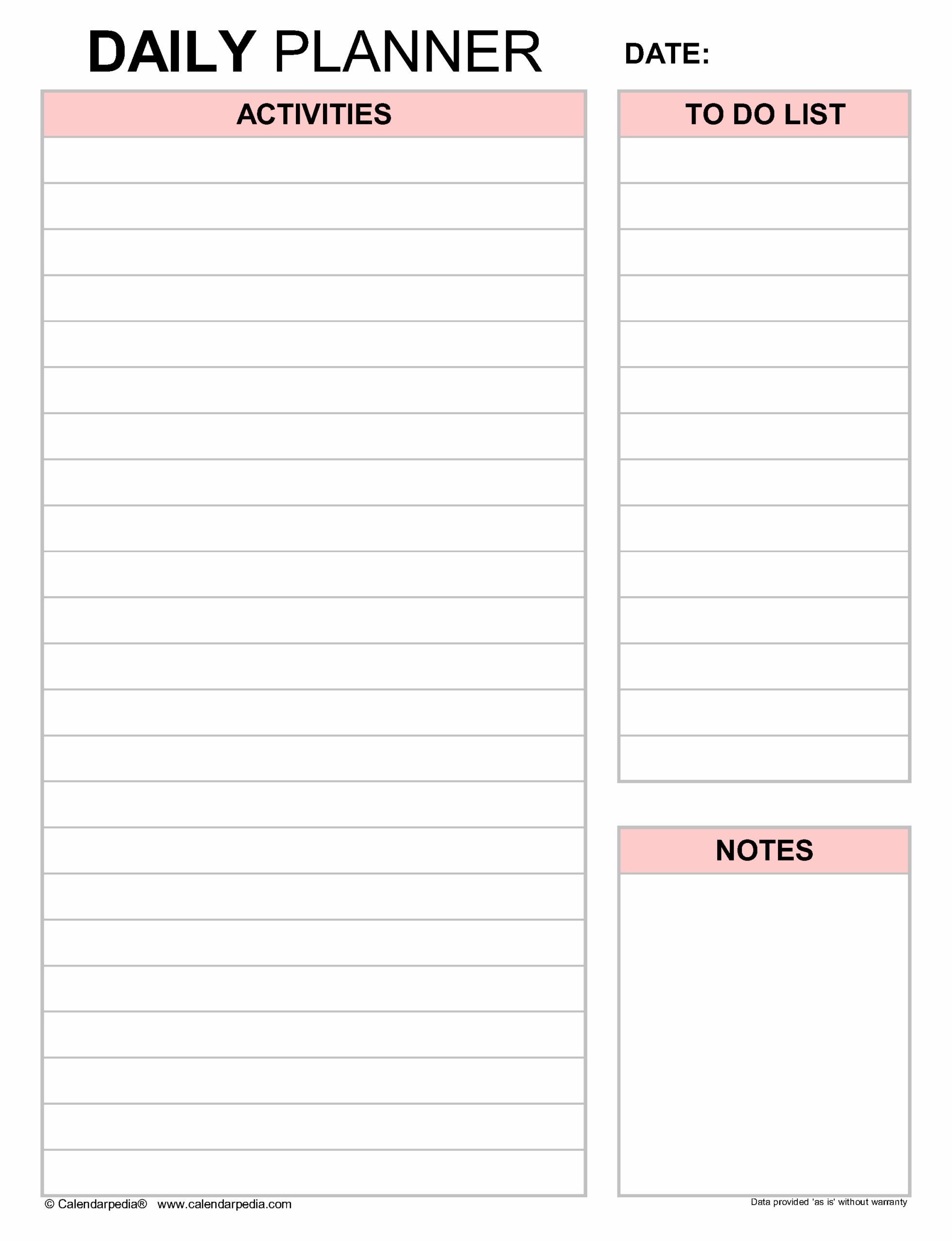 Free Daily Planners In PDF Format 20 Templates