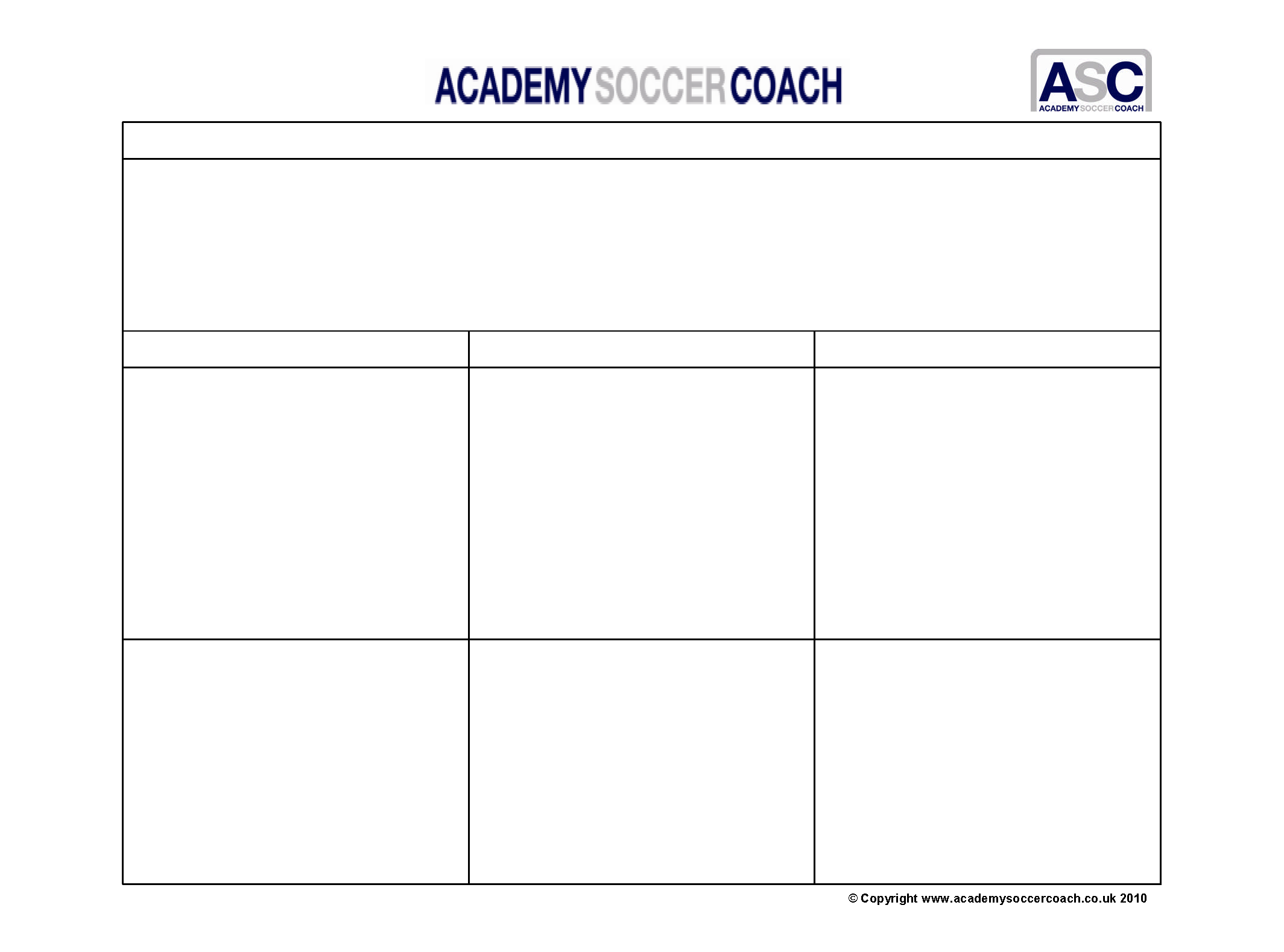 Blank Printable Soccer Practice Plan Template