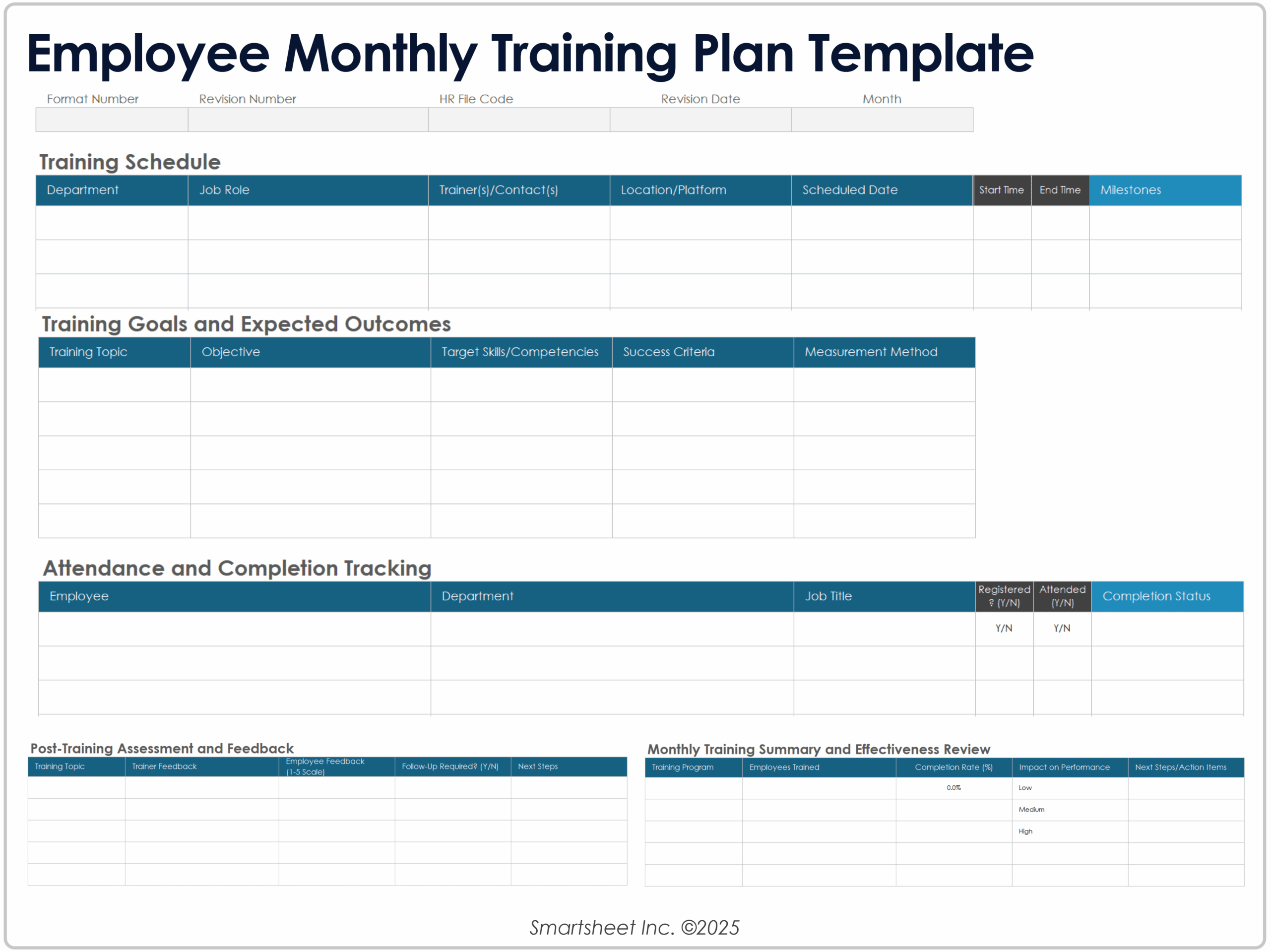 Free Employee Training Plan Templates