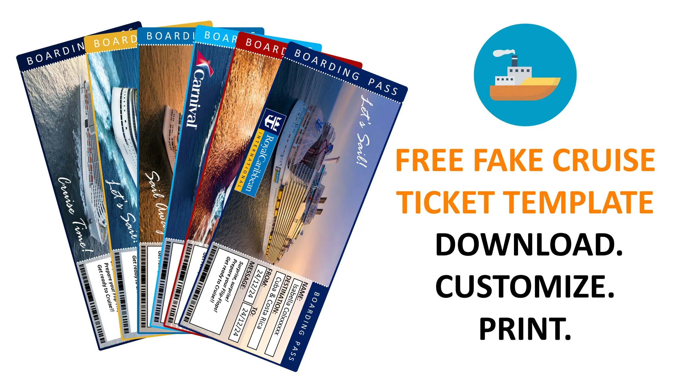Free Printable Plane Tickets Template Cuba
