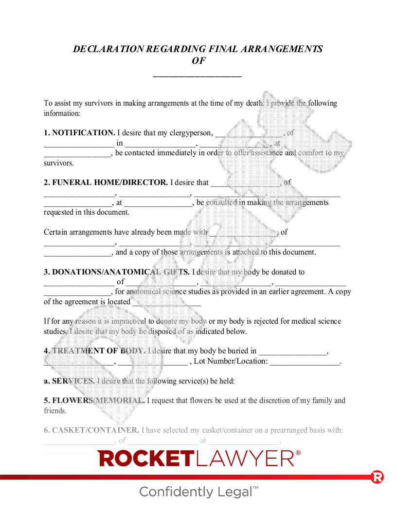 Funeral Planning Template