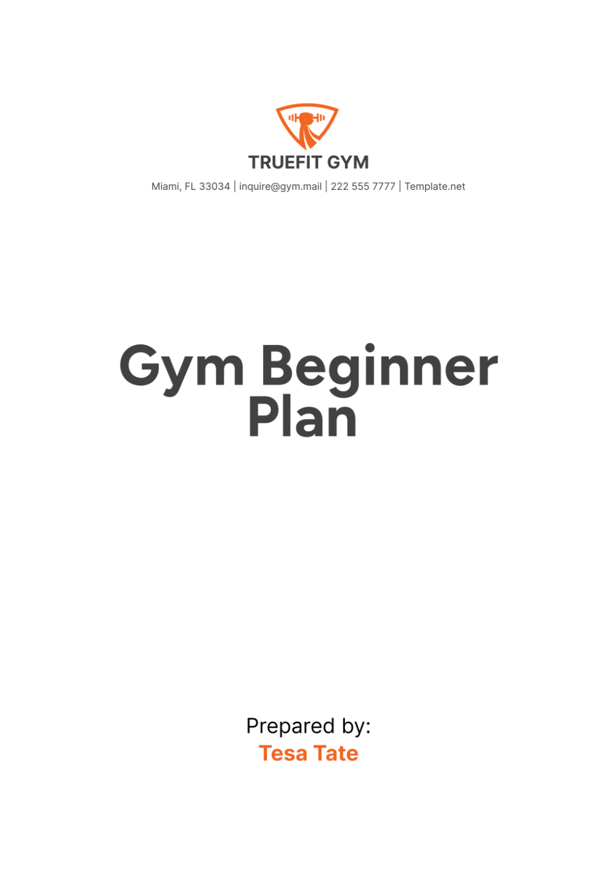 Free Gym Work Plan Template To Edit Online