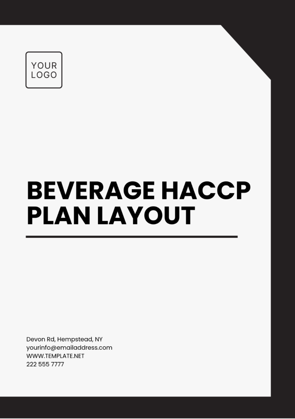 Haccp Plan Template Free