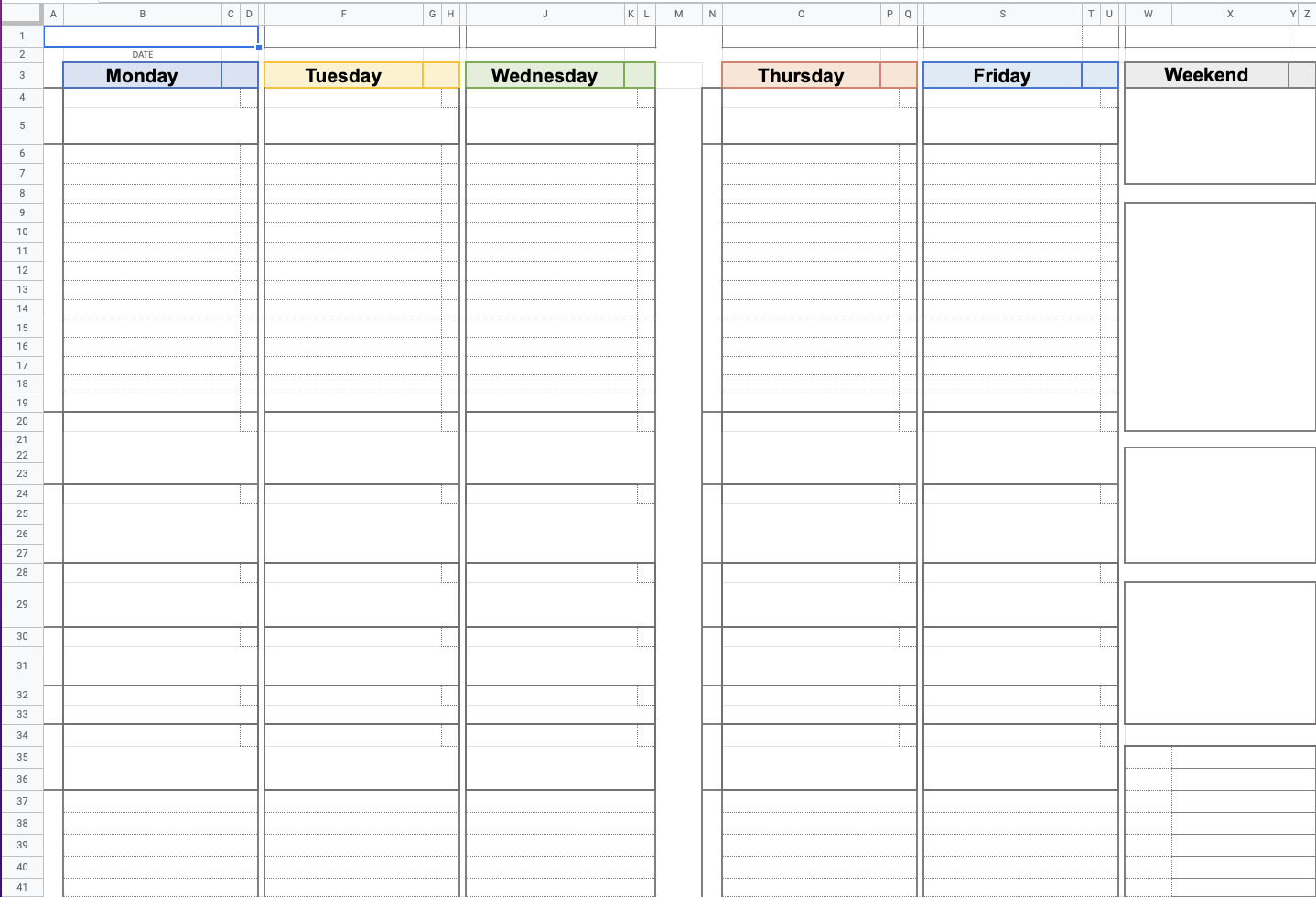 Free Homeschool Lesson Plan Template In Google Sheets Printable 