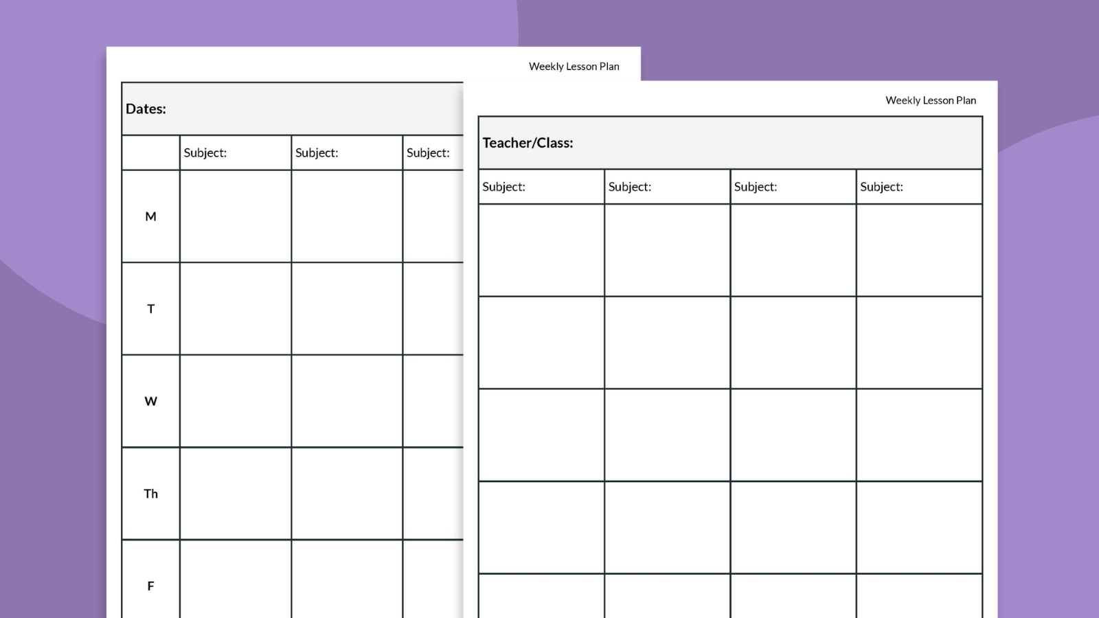 Free Printable Blank Teacher Lesson Plans
