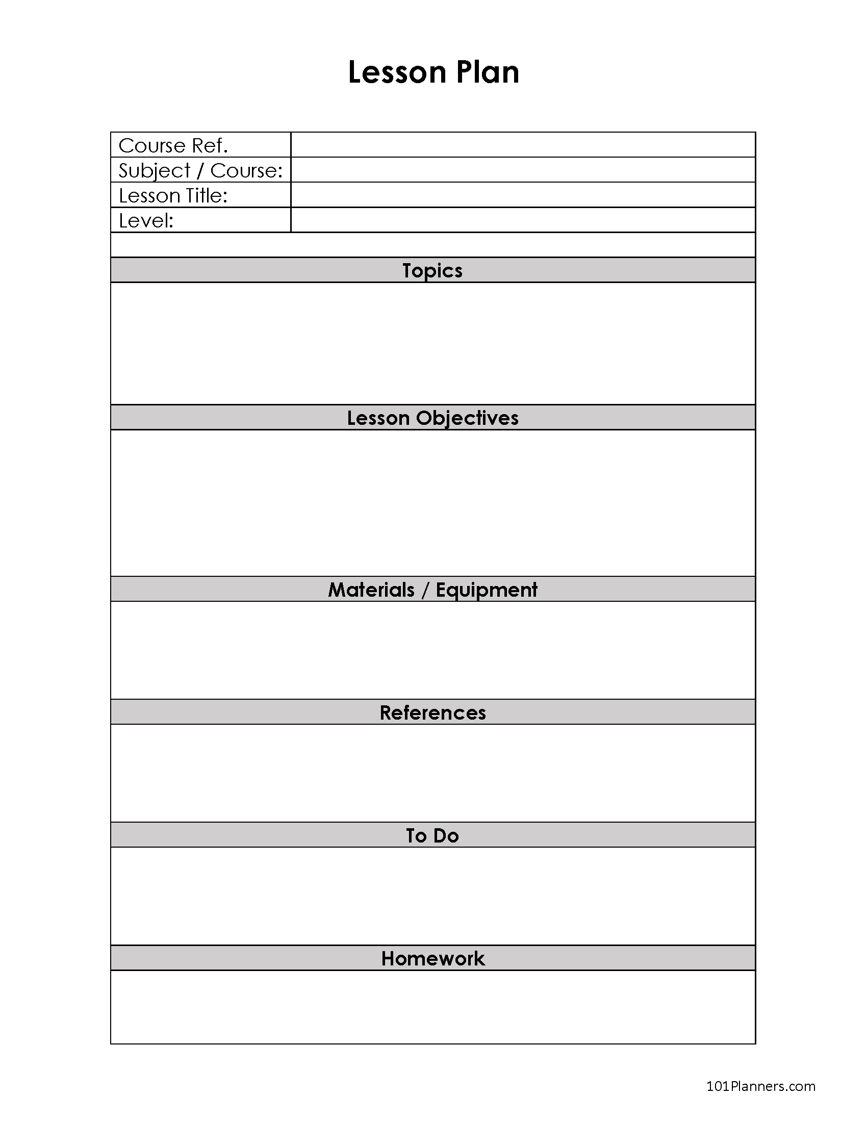 FREE Lesson Plan Template Word Editable PDF Image Excel