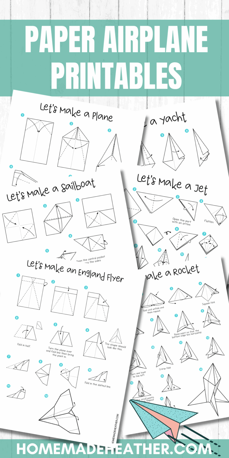 Free Paper Airplane Printables Homemade Heather