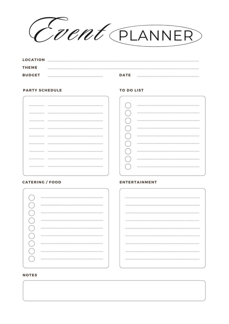 Free Party Planner Templates To Customize And Print Canva