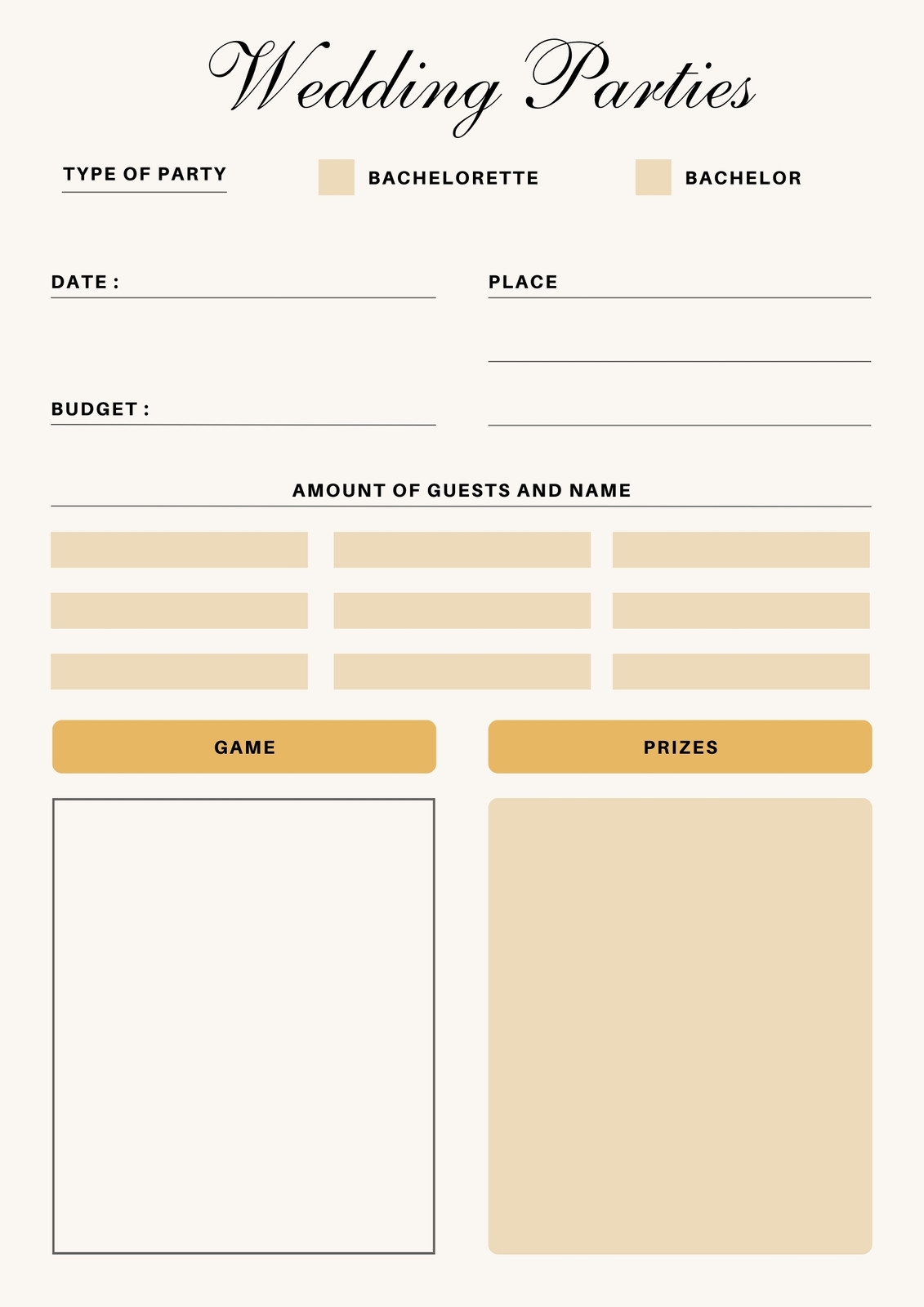 Printable Free Event Planning Template